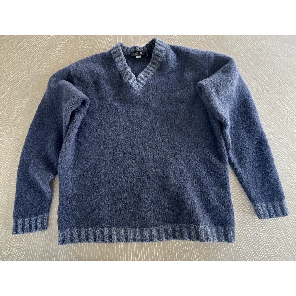 Barneys New York Fuzzy Knit V-Neck Sweater - Made in Italy (Mens Size M)